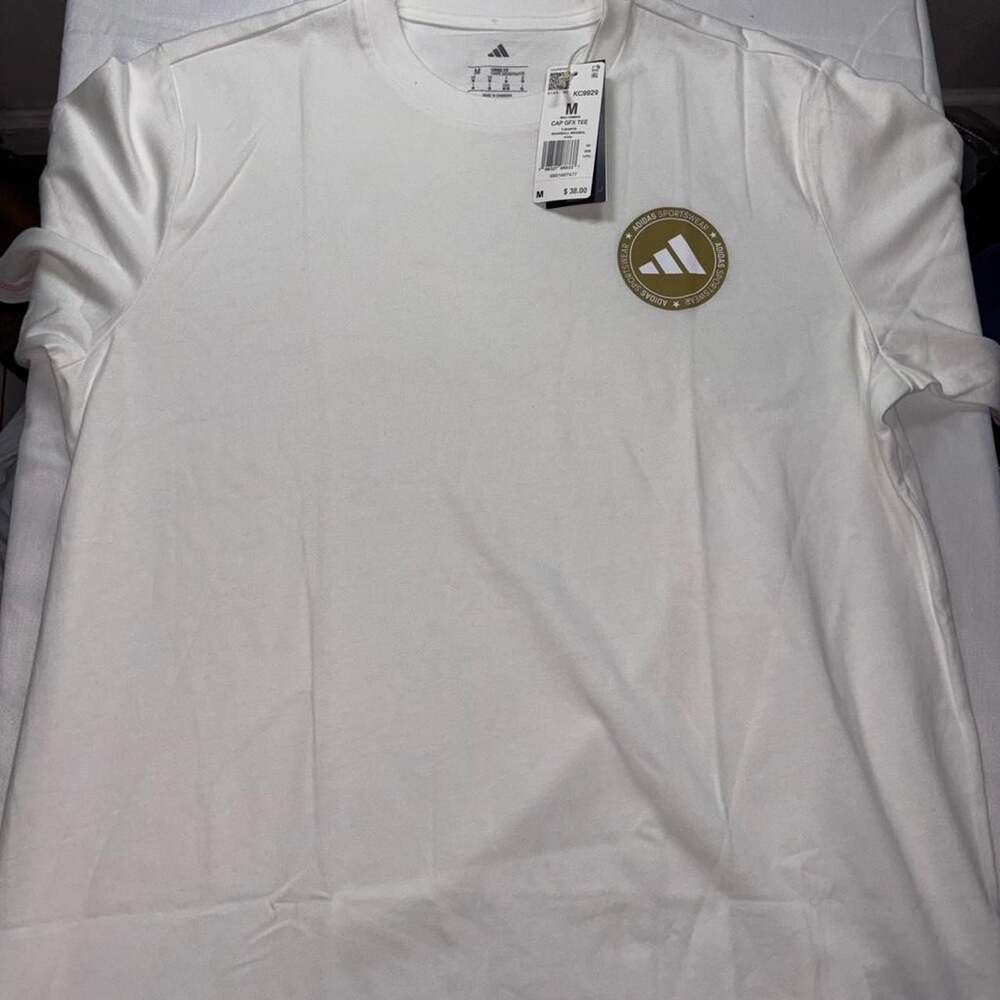 Adidas Sportswear Cap Gfx Tee White Graphic Short Sleeve Shirt